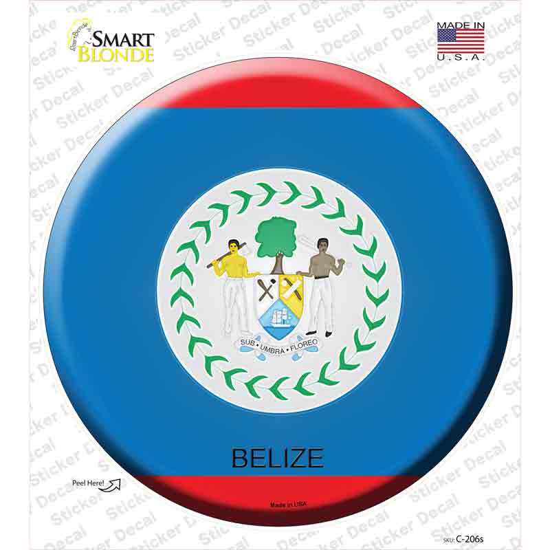 Belize Country Novelty Circle Sticker Decal