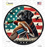 Black Lab with Duck Novelty Circle Sticker Decal C-2074s