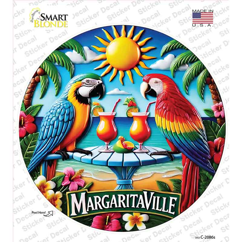 Margaritaville Novelty Circle Sticker Decal C-2086s