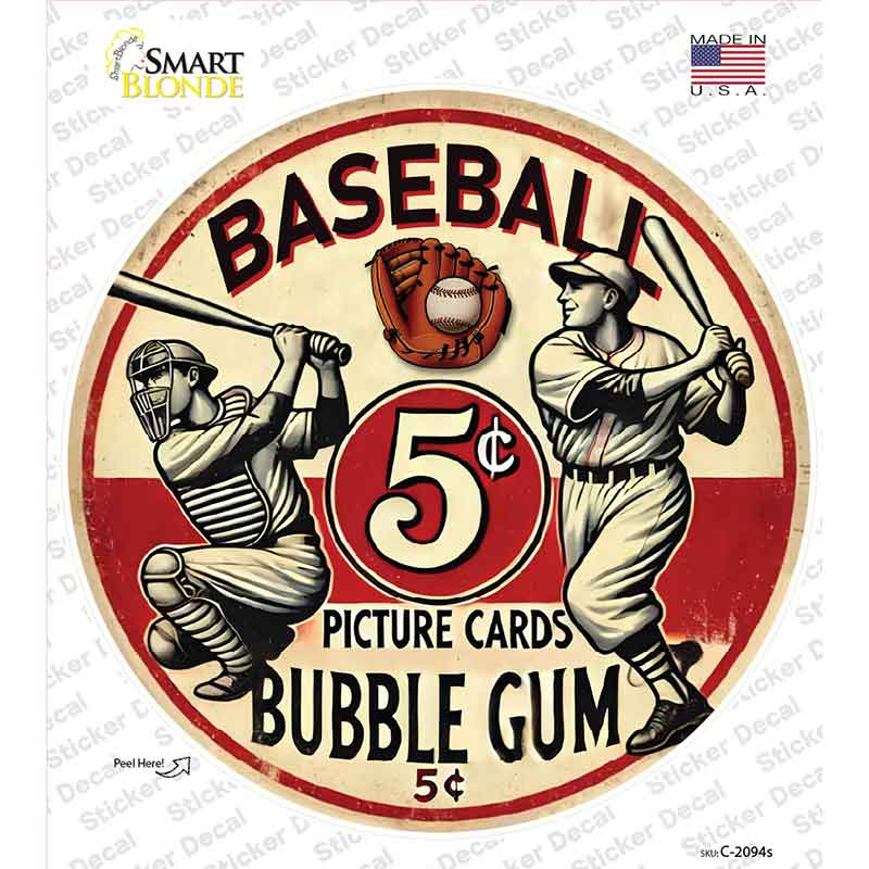 Baseball Novelty Circle Sticker Decal C-2094s