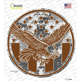 Eagle with American Flag Novelty Circle Sticker Decal C-2098s