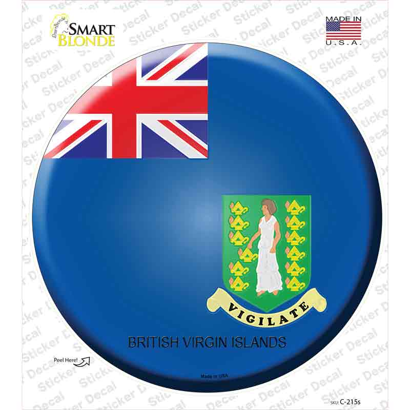 British Virgin Islands Country Novelty Circle Sticker Decal