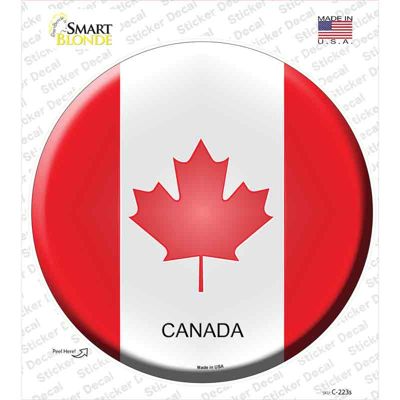 Canada Country Novelty Circle Sticker Decal