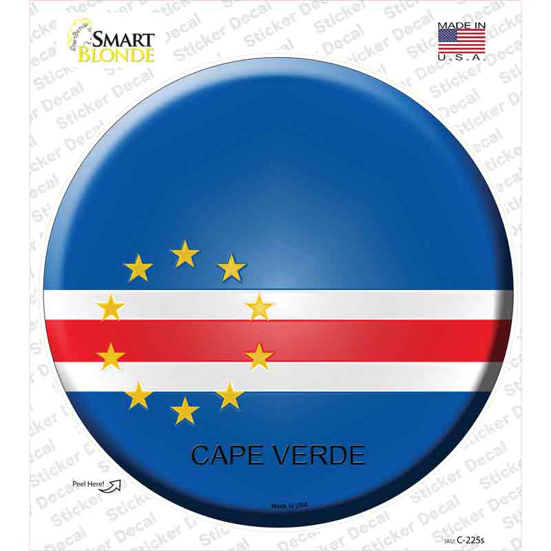 Cape Verde Country Novelty Circle Sticker Decal