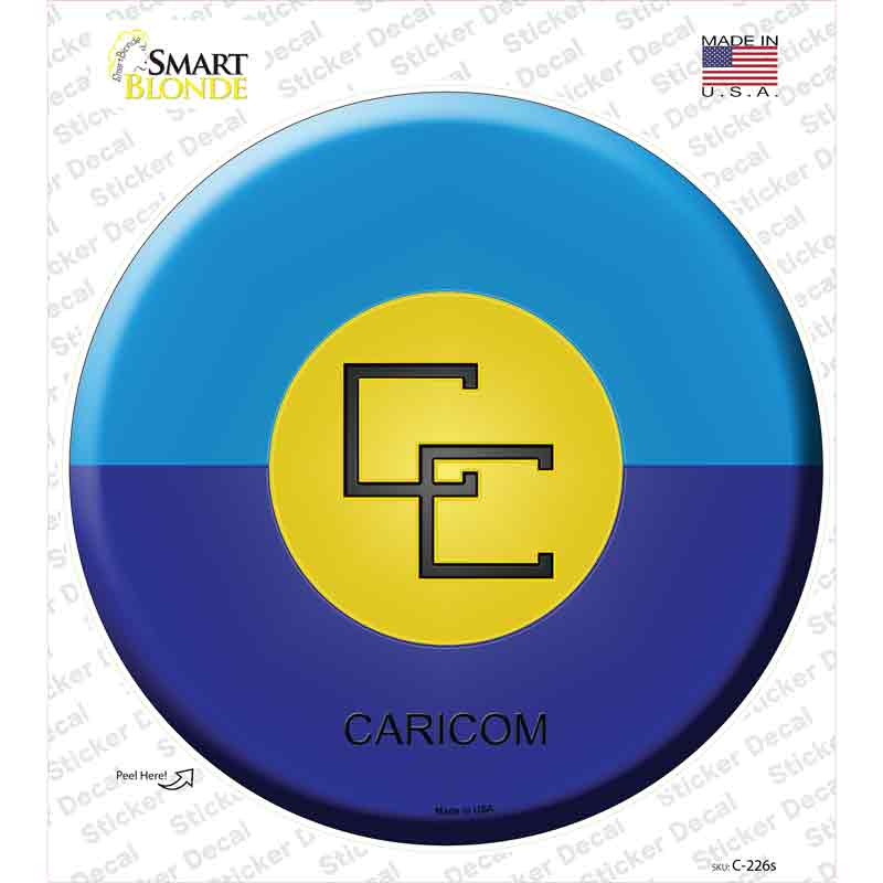 Caricom Country Novelty Circle Sticker Decal