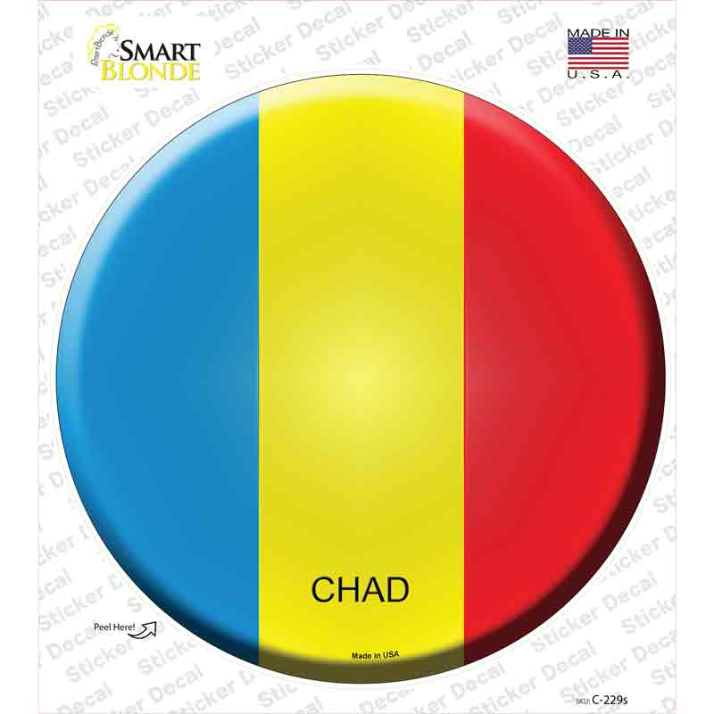 Chad Country Novelty Circle Sticker Decal