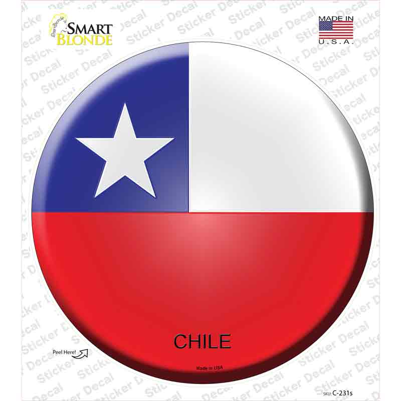 Chile Country Novelty Circle Sticker Decal