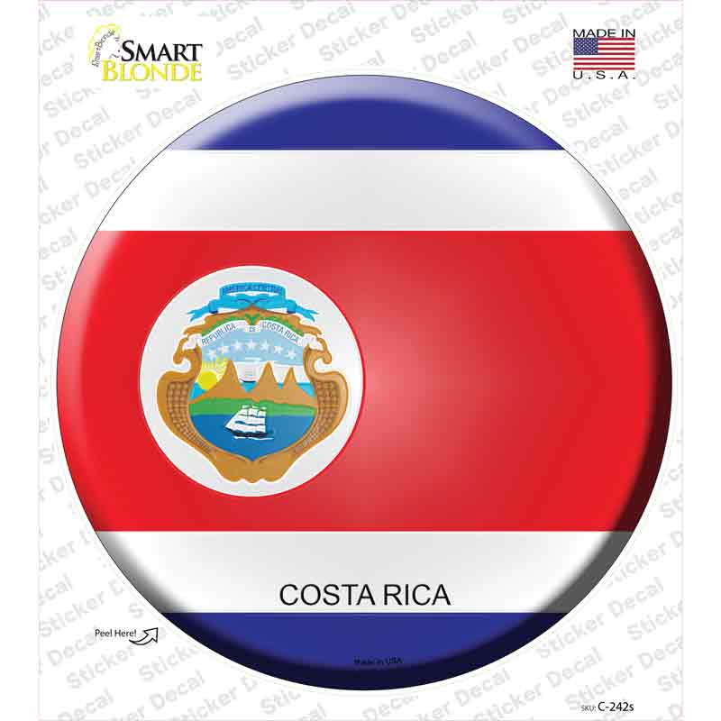 Costa Rica Country Novelty Circle Sticker Decal
