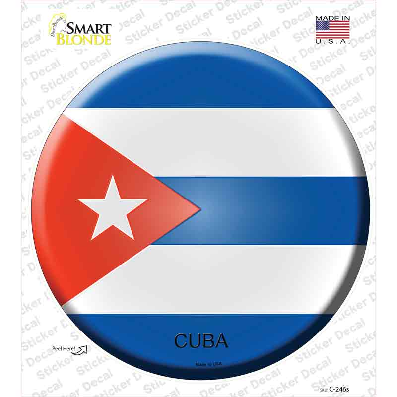 Cuba Country Novelty Circle Sticker Decal