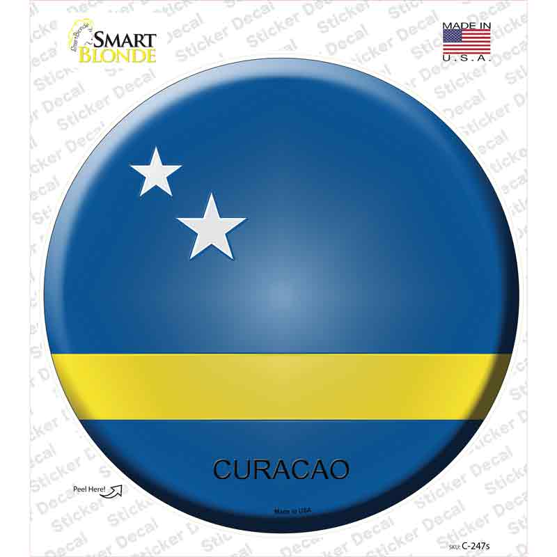 Curacao Country Novelty Circle Sticker Decal