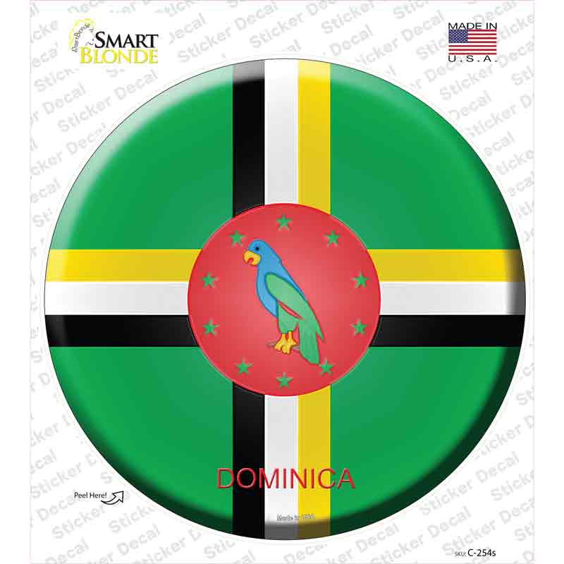 Dominica Country Novelty Circle Sticker Decal