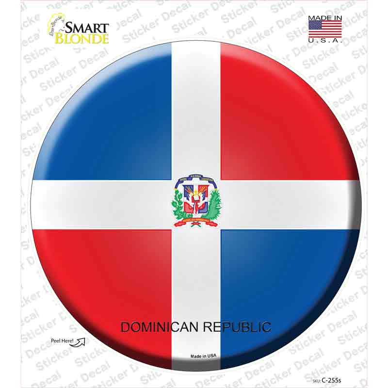 Dominican Republic Country Novelty Circle Sticker Decal