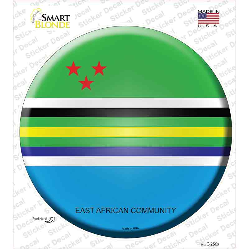 East African Community Country Novelty Circle Sticker Decal