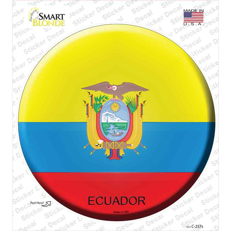 Ecuador Country Novelty Circle Sticker Decal