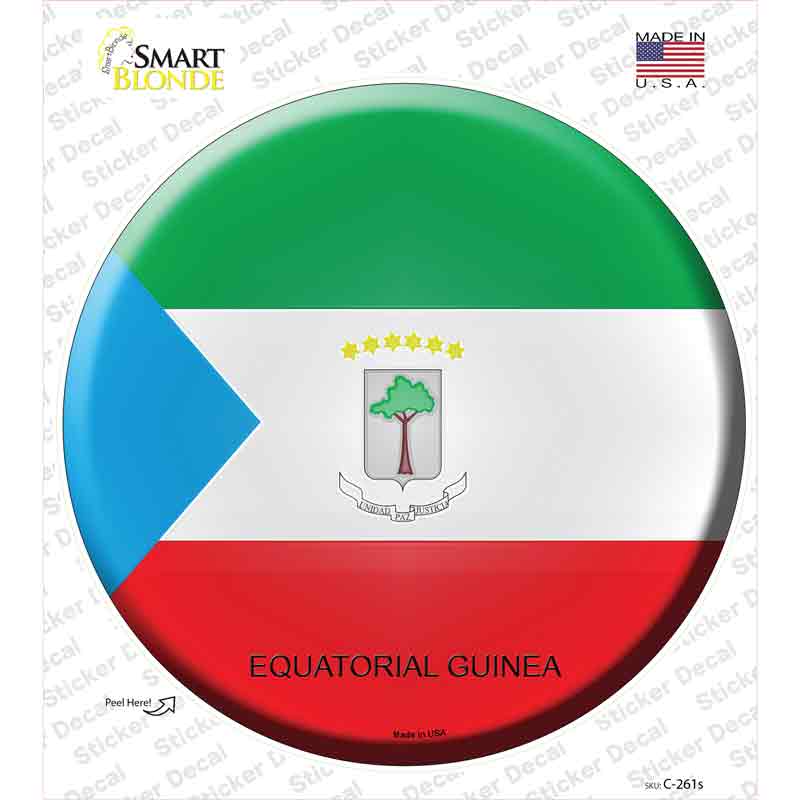Equatorial Guinea Country Novelty Circle Sticker Decal