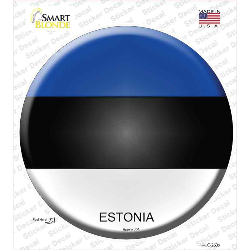 Estonia Country Novelty Circle Sticker Decal
