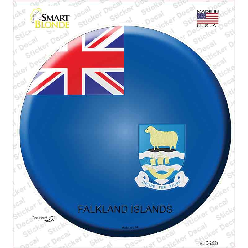 Falkland Islands Country Novelty Circle Sticker Decal