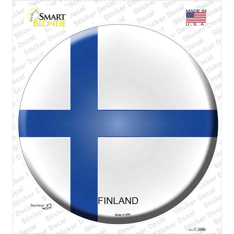 Finland Country Novelty Circle Sticker Decal