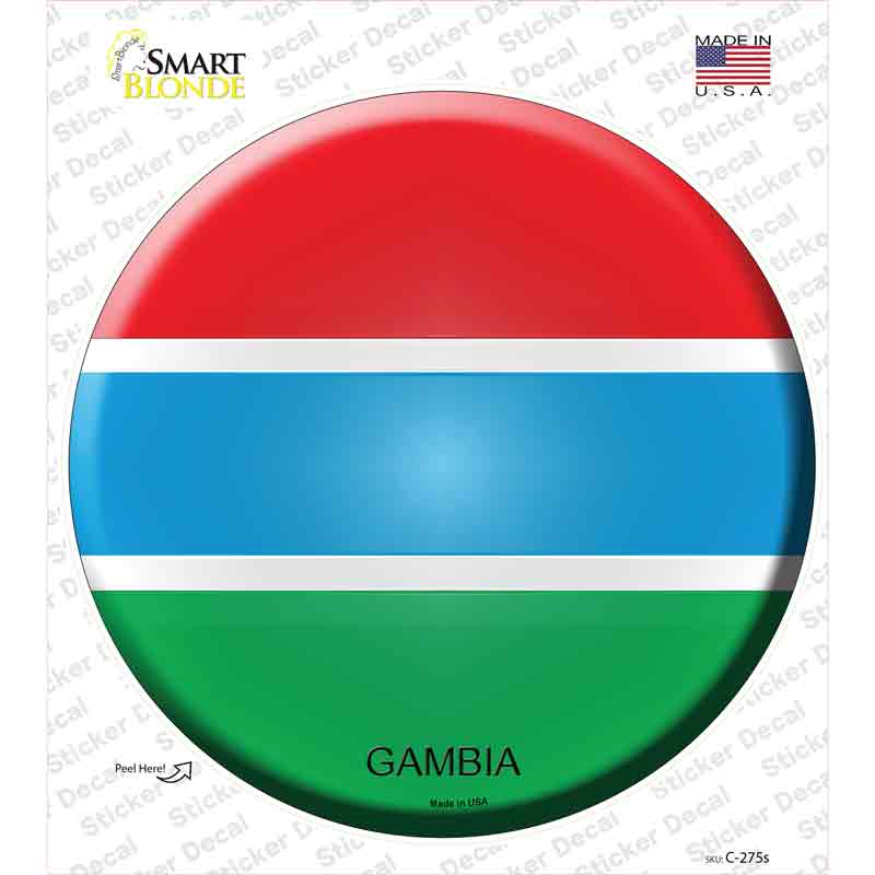 Gambia Country Novelty Circle Sticker Decal