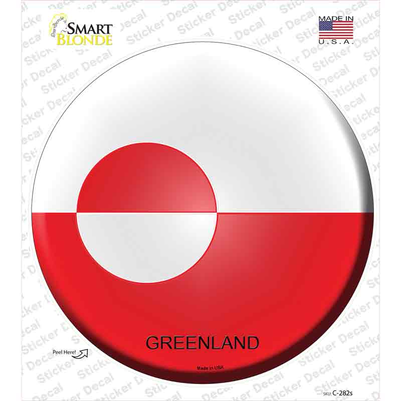 Greenland Country Novelty Circle Sticker Decal