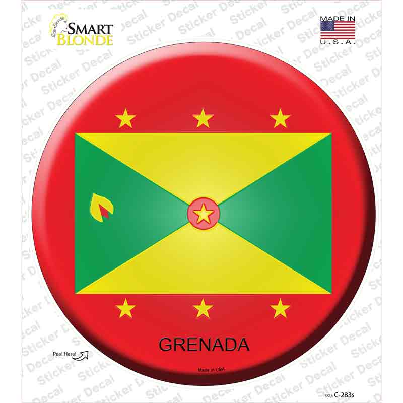 Grenada Country Novelty Circle Sticker Decal