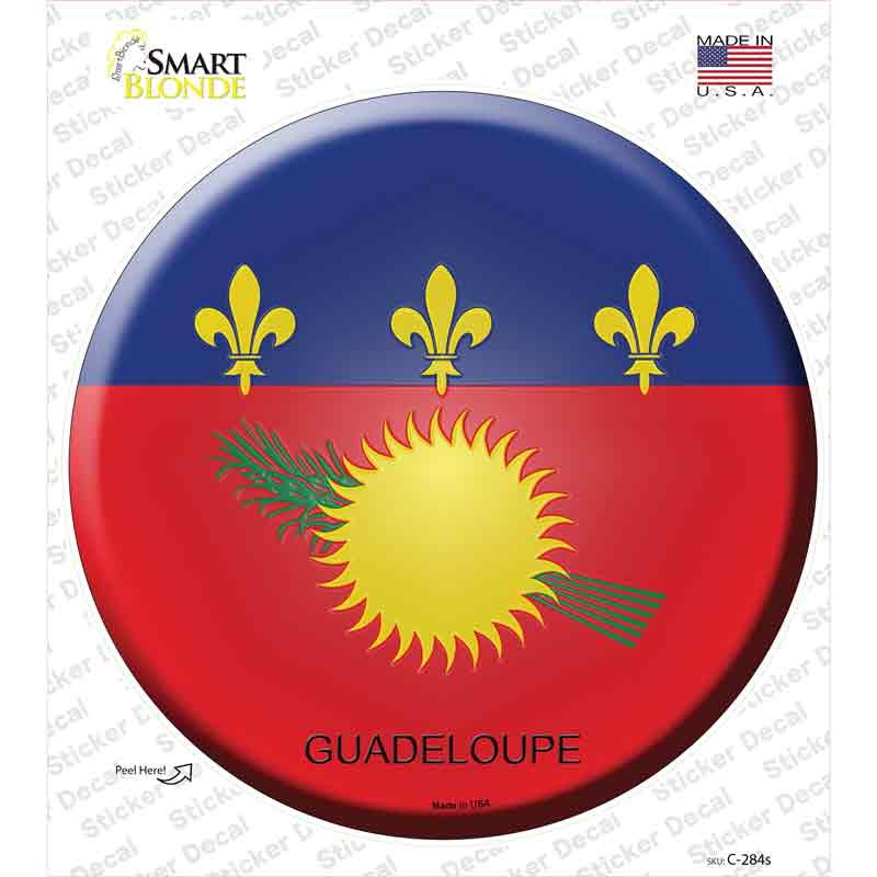 Guadeloupe Country Novelty Circle Sticker Decal