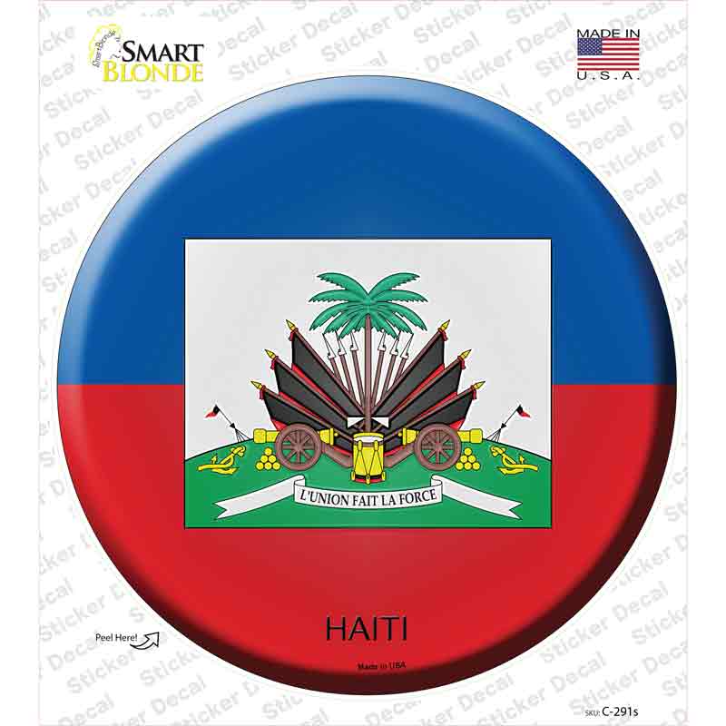 Haiti Country Novelty Circle Sticker Decal