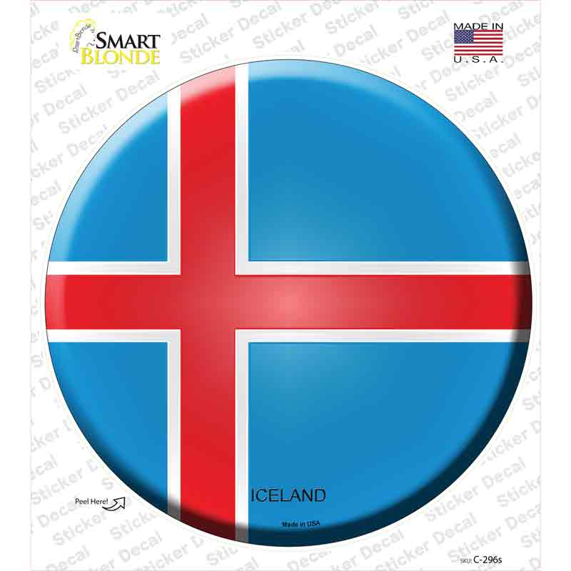 Iceland Country Novelty Circle Sticker Decal