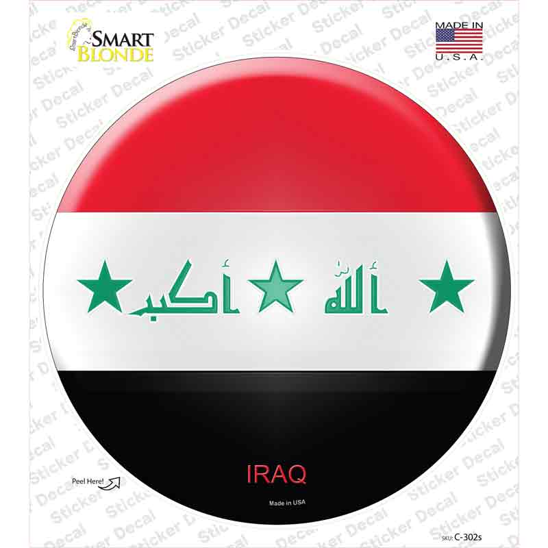 Iraq Country Novelty Circle Sticker Decal