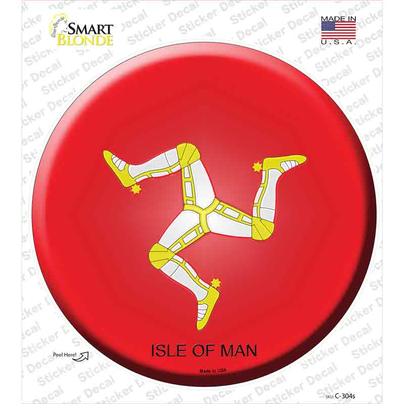 Isle Of Man Country Novelty Circle Sticker Decal