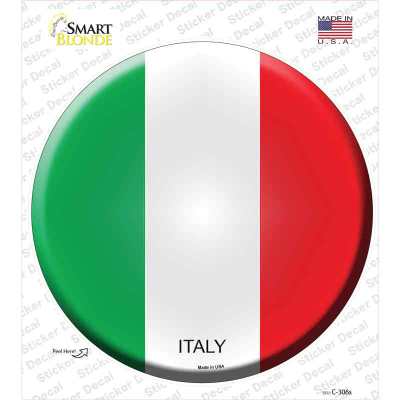 Italy Country Novelty Circle Sticker Decal