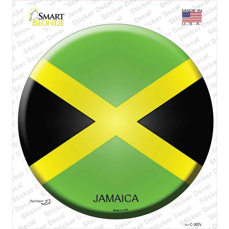 Jamaica Country Novelty Circle Sticker Decal