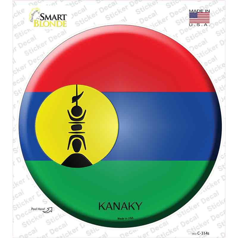 Kanaky Country Novelty Circle Sticker Decal