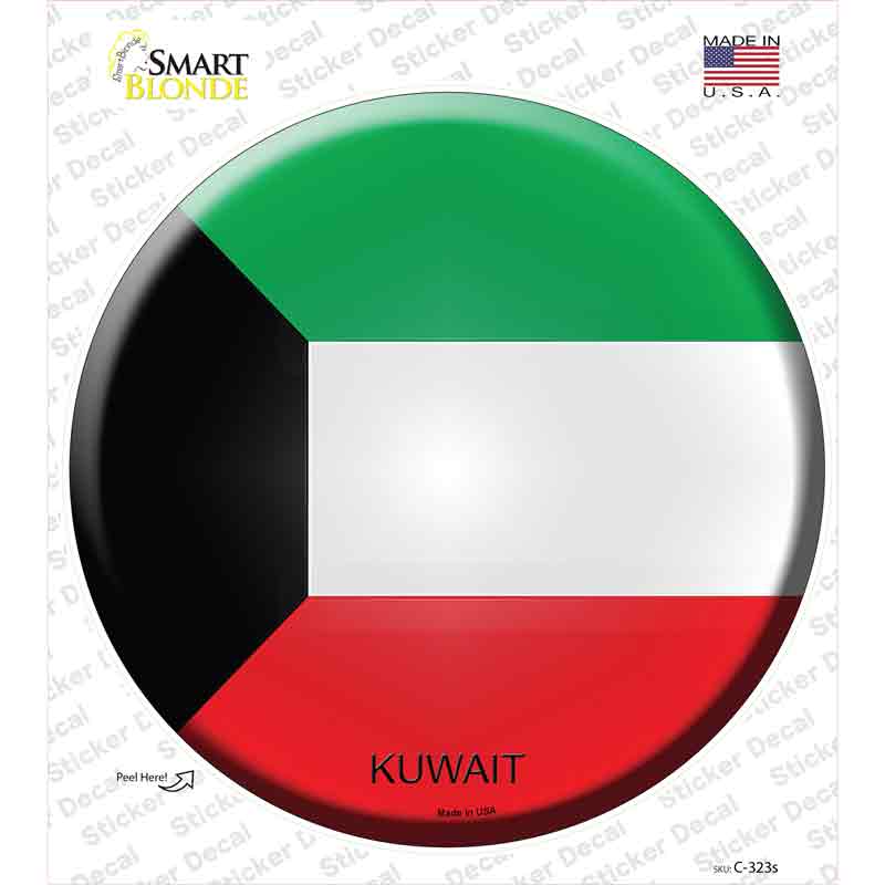 Kuwait Country Novelty Circle Sticker Decal