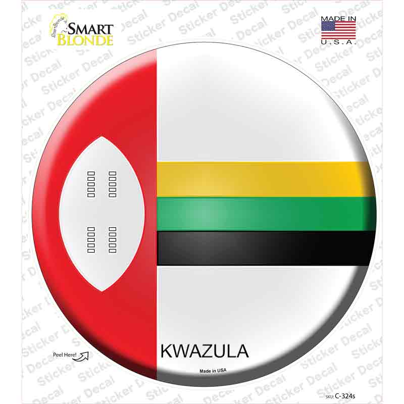 Kwazula Country Novelty Circle Sticker Decal