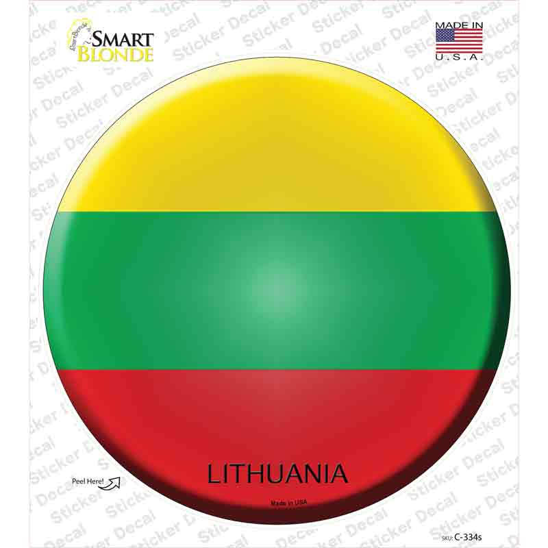 Lithuania Country Novelty Circle Sticker Decal