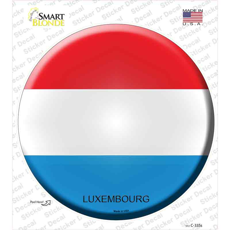 Luxembourg Country Novelty Circle Sticker Decal