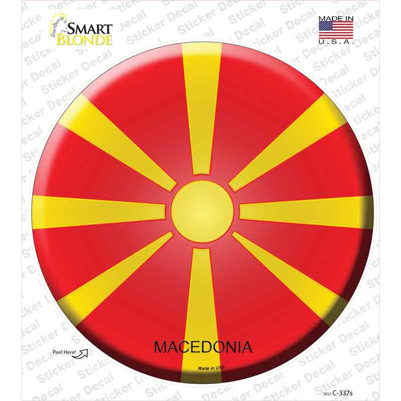 Macedonia Country Novelty Circle Sticker Decal