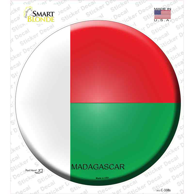Madagascar Country Novelty Circle Sticker Decal