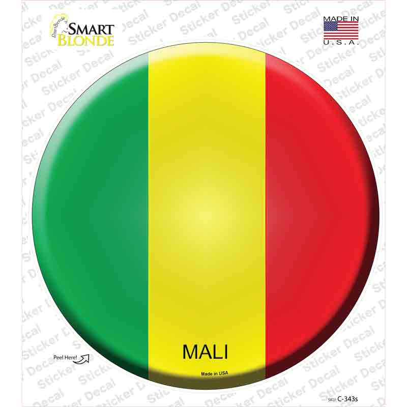 Mali Country Novelty Circle Sticker Decal