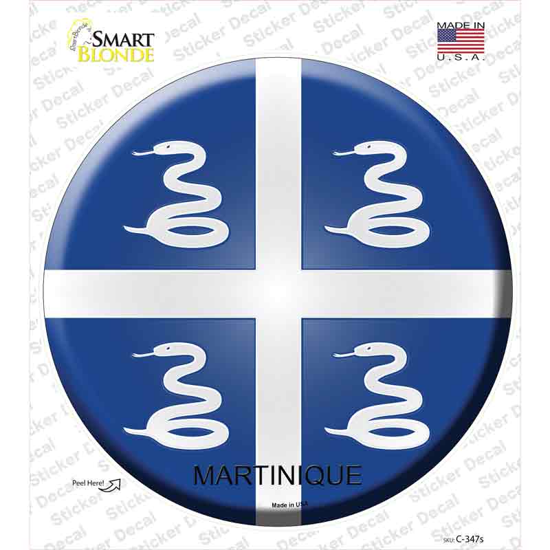 Martinique Country Novelty Circle Sticker Decal