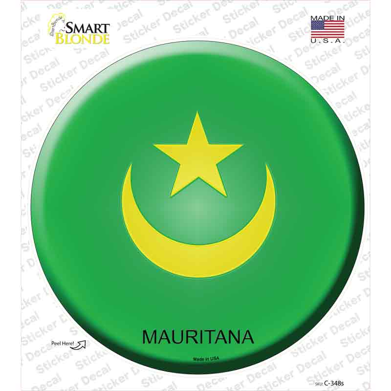 Mauritana Country Novelty Circle Sticker Decal