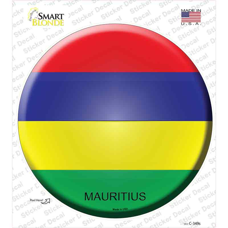 Mauritius Country Novelty Circle Sticker Decal