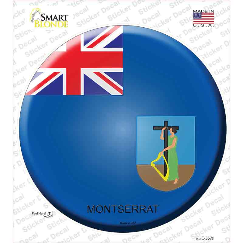 Montserrat Country Novelty Circle Sticker Decal