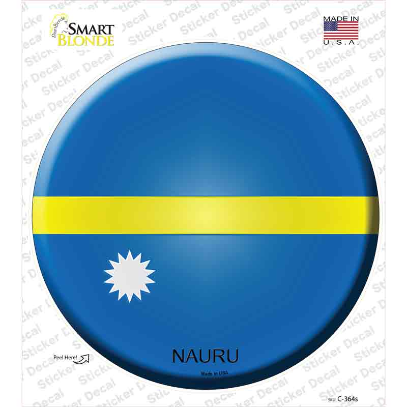 Nauru Country Novelty Circle Sticker Decal