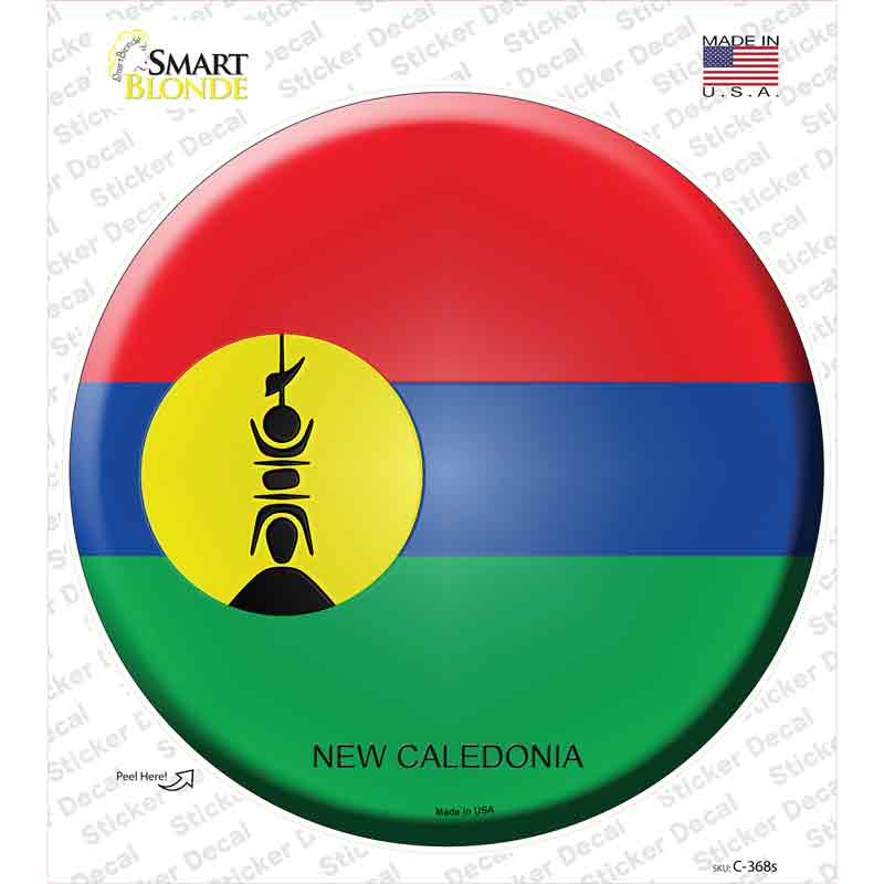 New Caledonia Country Novelty Circle Sticker Decal