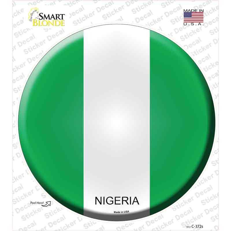 Nigeria Country Novelty Circle Sticker Decal