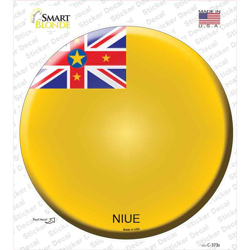 Niue Country Novelty Circle Sticker Decal