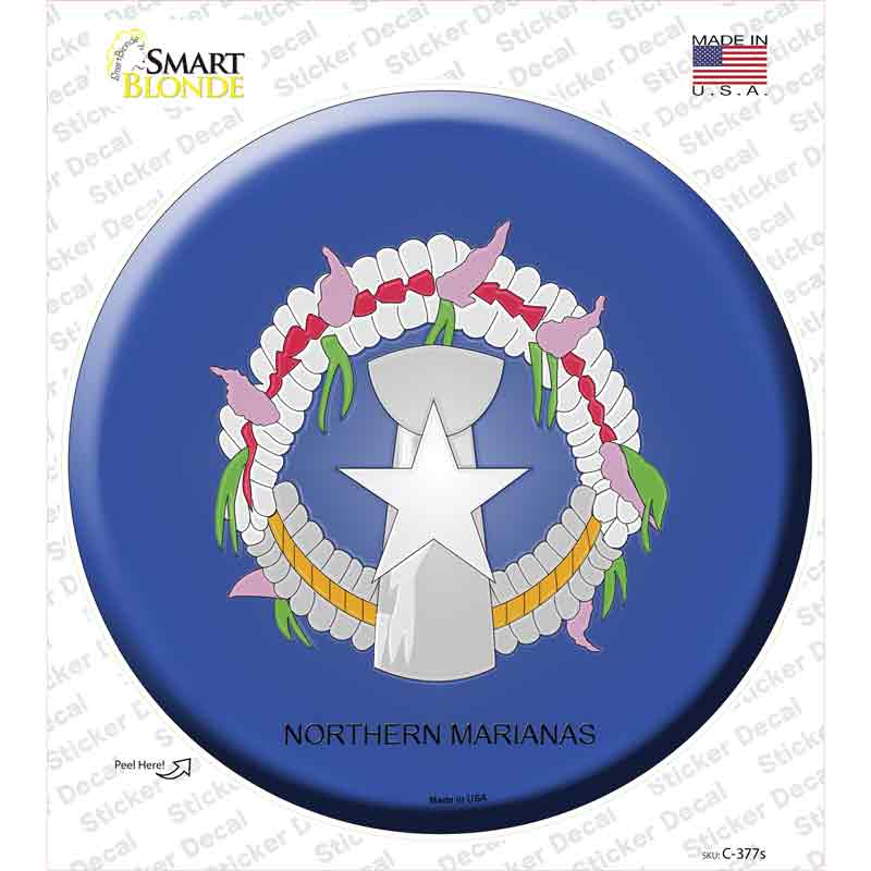 Northern Marianas Country Novelty Circle Sticker Decal
