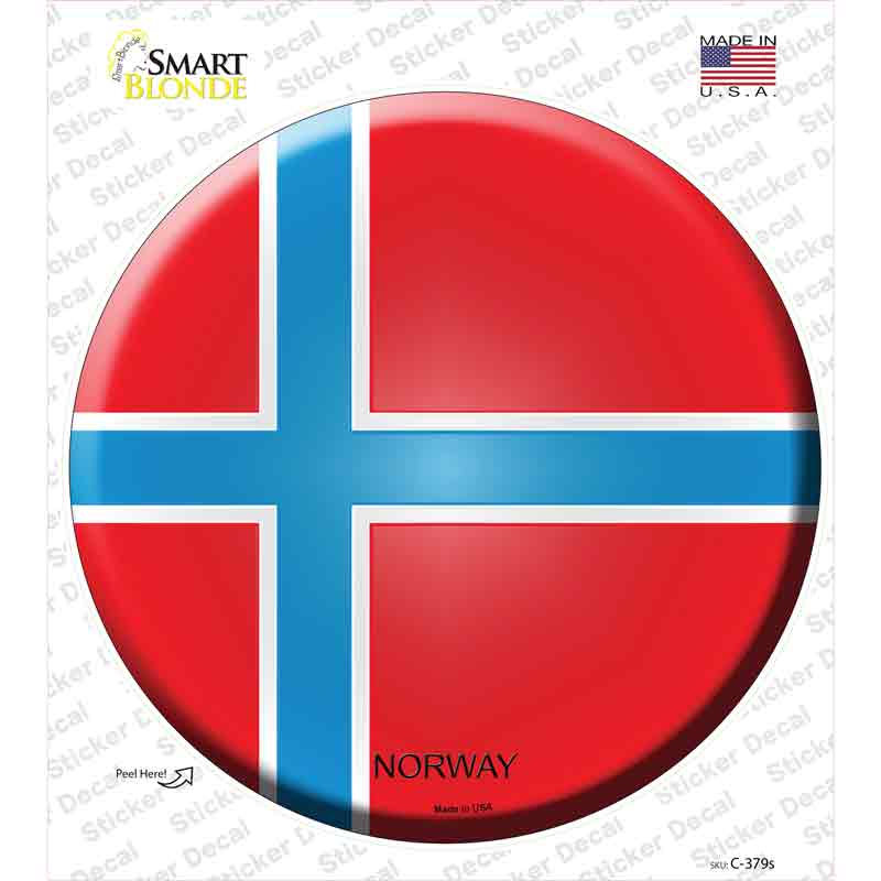 Norway Country Novelty Circle Sticker Decal